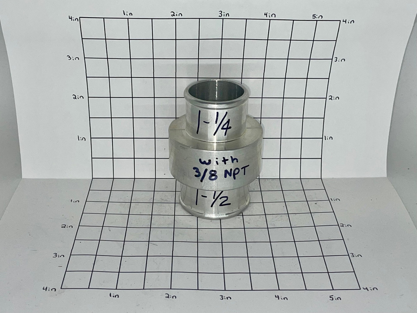 Transitional Hose Tee 1-1/4" X 1-1/2" With 3/8" NPT Threaded Hole With GRND