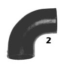 2) 90° rubber elbow, 3.5" i.d. .25" wall thickness. Ducting - V8 Swaps by JTR Stealth