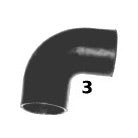 3) 90° rubber elbow, 3" i.d. .25" wall thickness. Ducting - V8 Swaps by JTR Stealth