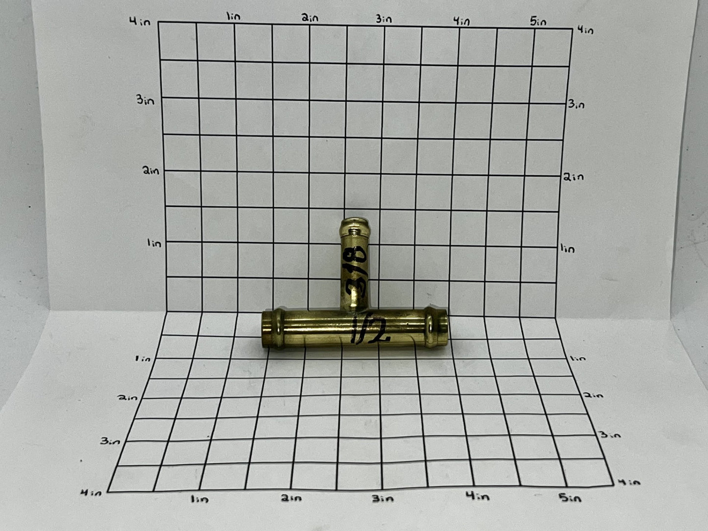 Hose Tee 1/2" With 3/8" Stem