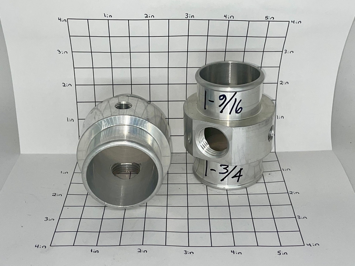 Transitional Hose Tee 1-9/16" X 1-3/4" With 1/2" NPT And 1/8" NPT (2) Threaded Holes