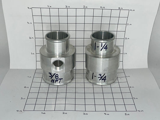 Transitional Hose Tee 1-1/4" X 1-3/4" With 3/8" NPT Threaded Hole