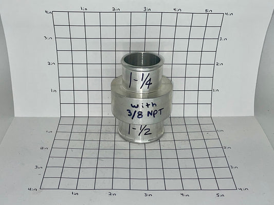 Transitional Hose Tee 1-1/4" X 1-1/2" With 3/8" NPT Threaded Hole With GRND