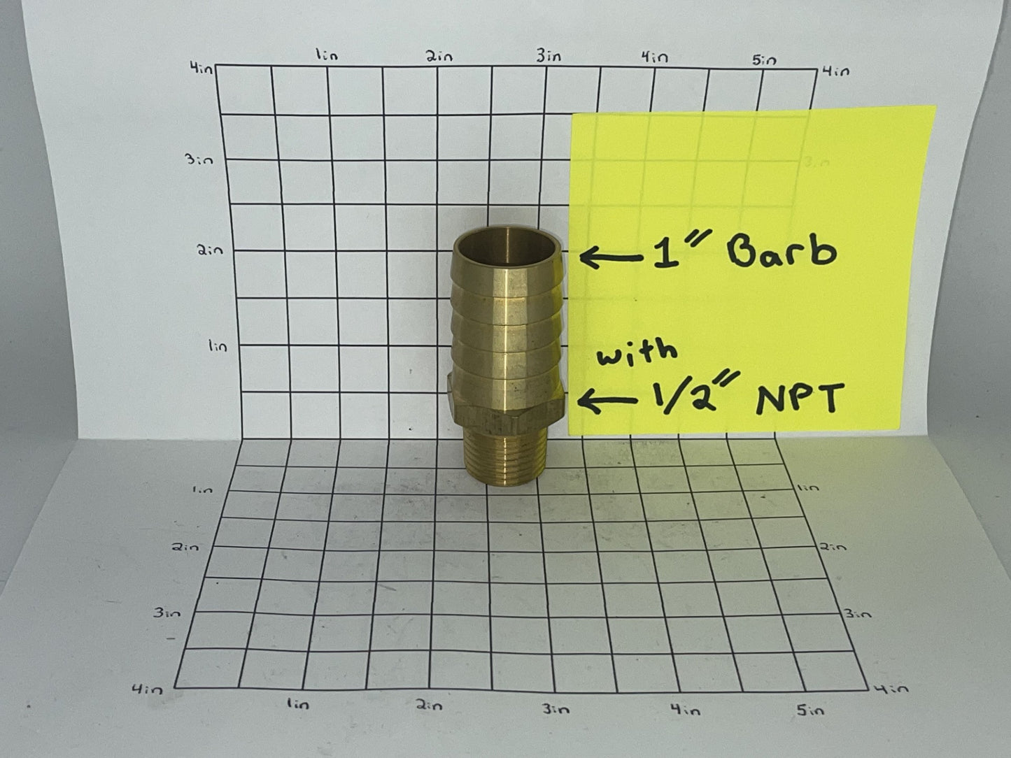 Brass 1/2" NPT With 1" Barb